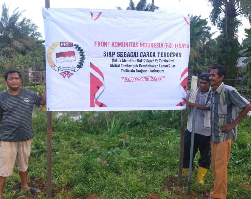 Fery Napitupulu dan lahan Tol Kuala Tanjung-Indrapura. (Foto: Ist)