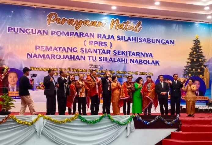 Perayaan Natal Punguan Pomparan Raja Silahisabungan Kota Siantar Sekitarnya, Kamis (28/12/2023). (Foto: Ist)