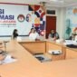Rapat Kerja Anggota Pokja Aang Muhdi Gozali, Angel Damayanti, Mustakim dan Elwin Rivo Sani, dan tim tenaga ahli Komisi Informasi DKI Jakarta.