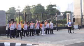 Wakil walikota  Kota Administrasi Jakarta Pusat Chaidir berserta jajaran terkait meninjau kesiapan akhir pelintasan Jakarta International Marathon