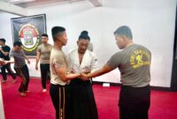 Satuan Brimob Polda Metro Jaya menggelar latihan beladiri Aikido di Di Dojo Soparmanik Satuan Brimob Polda Metro Jaya