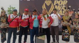 Tim pendahulu kontingen Siwo PWI DKI Jakarta yang terdiri dari Machroni 'Rony' Kusuma, Rizal Fachranie, Dendy Suharyono, dan Budi Utomo sangat terkesan dengan sambutan yang diberikan oleh tuan rumah