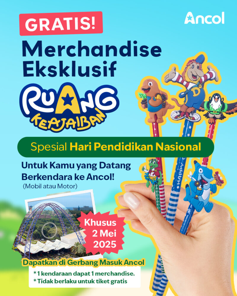 Ancol Bagikan Merchandise Eksklusif di Hari Pendidikan Nasional 2025, Rabu (2/5/25). Foto: (Doc/Istimewa).