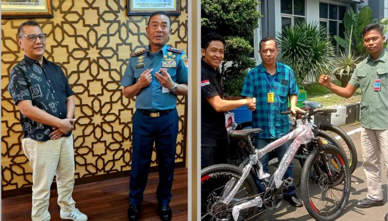 Foto: Ketua PWI Jaya Kesit Budi Handoyo dan Panglima Komando Armada Republik Indonesia (Pangkoarmada RI) Laksamana Madya TNI Denih Hendrata menyatakan dukungan penuh terhadap kegiatan Fun Bike yang diselenggarakan Persatuan Wartawan Indonesia (PWI) Jaya