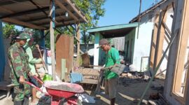 Renovasi Program TMMD ke-124 Kodim 0810/Nganjuk. Salah satunya milik Sholikin, warga Desa Lengkong Lor, Kecamatan Ngluyu