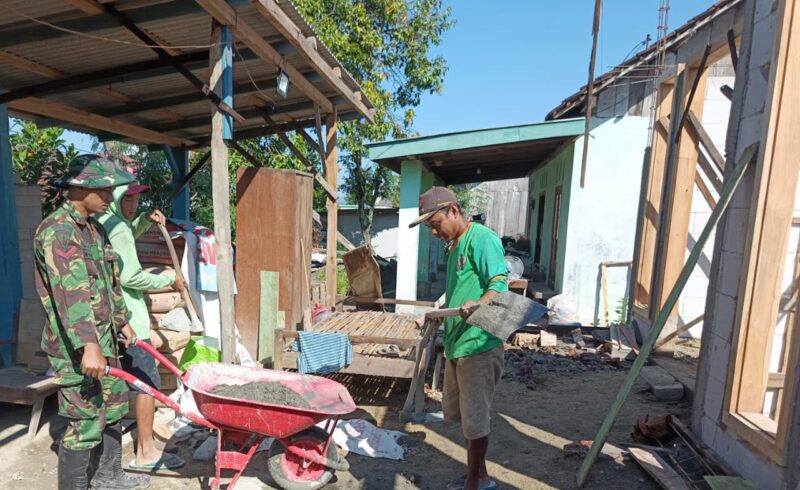 Renovasi Program TMMD ke-124 Kodim 0810/Nganjuk. Salah satunya milik Sholikin, warga Desa Lengkong Lor, Kecamatan Ngluyu