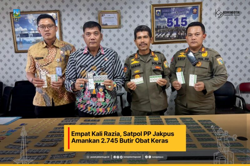 Empat Kali Razia, Satpol PP Jakpus Amankan 2.745 Butir Obat Keras