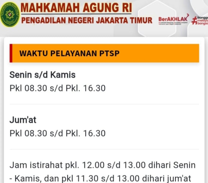 Foto: Laman @mahkamahagungri. (Dok-PN-Jaktim).