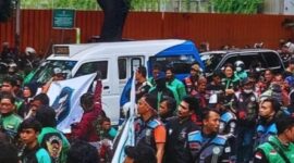 Foto: Unjuk Rasa Driver Online. (Dok-Istimewa).