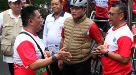 Ketua PWI Jaya Kesit B Handoyo, Wali Kota Jakarta Pusat Drs. Arifin. M.A.P,  Erick Wakil Wali Kota Jakarta Pusat, Helmi AR Ketua Pokja PWI Wali Kota Jakarta 