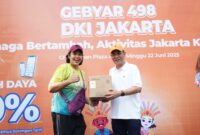 Berbagai hadiah menarik diberikan langsung bagi para pengunjung yang memanfaat promo tambah daya PLN diskon 50% Gebyar 498 DKI Jakarta di Car Free Day Depan Plaza Asia, Jakarta (22/06/25).