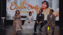 Foto: Konferensi Pers Etenia Croft, penyanyi cilik yang berani menelurkan satu album penuh bertajuk “BERSINAR”. (Dok/Fhm/Okj)