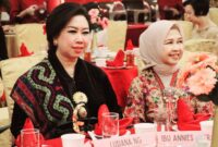 Foto: Lusiana Ng, Wakil Bendahara Umum PSMTI - Pusat dan Bendahara Perwanti PSMTI bersama Ketua Dharma Wanita Persatuan Kantor Staf Presiden (KSP) Annies Putranto. (Dok-Istimewa)