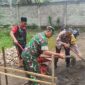 Suasana kebersamaan terlihat dalam kegiatan gotong royong renovasi rumah milik warga kurang mampu di Desa Sukowetan, Kecamatan Karangan, Kabupaten Trenggalek