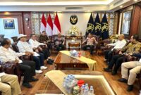 Foto: Menteri Hukum Supratman Andi Agtas menerima audiensi jajaran pengurus Persatuan Wartawan Indonesia (PWI) Pusat.