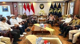 Foto: Menteri Hukum Supratman Andi Agtas menerima audiensi jajaran pengurus Persatuan Wartawan Indonesia (PWI) Pusat.