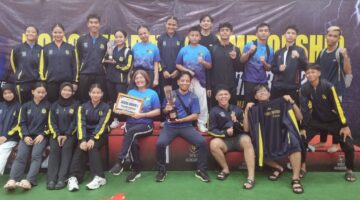Foto: Forki Depok tampil penuh semangat usai memastikan gelar Juara Umum pada ajang Bogor Karate Championship, Sirkuit III & BK Porprov Jabar 2025 yang berlangsung di Lapangan Tennis Pakansari, Bogor, 26–28 September 2025.