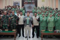 Foto: Korem 081/DSJ bersama Persit KCK Koorcab Rem 081 PD V/Brawijaya mengikuti kegiatan sosialisasi edukatif di Aula Jenderal Sudirman, Makorem 081/DSJ, Selasa (30/9/2025).