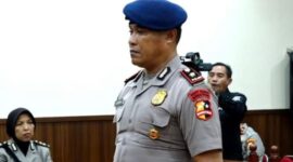 Foto: Komandan Batalyon A Resimen 4 Pasukan Pelopor Korps Brimob, Kompol Cosmas Kaju Gae, saat Sidang Putusan PTDH. (Dok-Istimewa)
