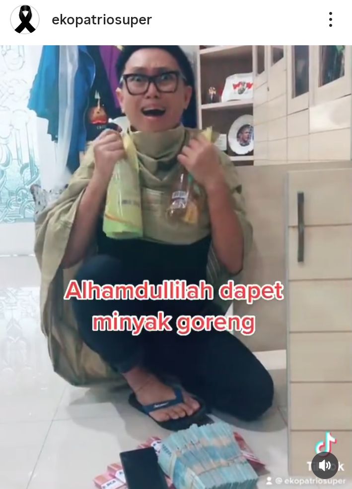 Foto: Tangkapan Layar akun Instagram resmi Eko Patrio, @ekopatriosuper, pada 16 Maret 2022. Unggahan tersebut masih dapat diakses publik hingga saat ini. (Dok-Istimewa)