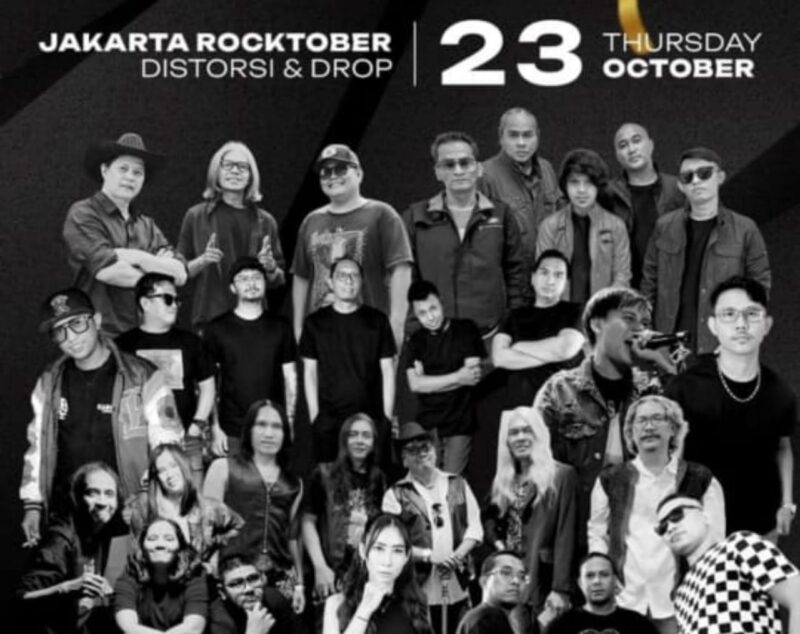 Foto: Deretan musisi lintas genre siap tampil dalam gelaran “Jakarta Rocktober: Distorsi & Drop”, yang akan digelar di Tease Club, Emporium Hotel Jakarta, pada Kamis, 23 Oktober 2025.