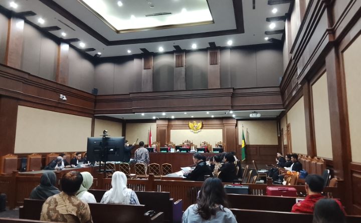 Foto: Ruang Sidang Pengadilan Tindak Pidana Korupsi (Tipikor) pada Pengadilan Negeri Jakarta Pusat kembali menggelar sidang lanjutan perkara dugaan tindak pidana korupsi pembiayaan ekspor Lembaga Pembiayaan Ekspor Indonesia (LPEI) atau Indonesia Eximbank, Jumat (17/10/2025). (Dok-Okj/Fahmy Nurdin)