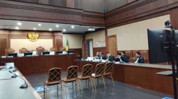 Foto: Suasana Ruang Sidang Prof. Dr. HM. Hatta Ali. SH., MH., Pengadilan Negeri Jakarta Pusat, Selasa (21/10/2025). (Dok-Okj/Fahmy Nurdin)