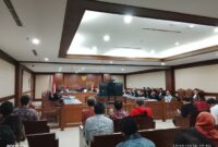 Foto: Pengadilan Tindak Pidana Korupsi (Tipikor) pada Pengadilan Negeri Jakarta Pusat kembali menggelar sidang lanjutan perkara dugaan tindak pidana korupsi dalam pembiayaan ekspor Lembaga Pembiayaan Ekspor Indonesia (LPEI) atau Indonesia Eximbank, Senin (27/10/2025). (Dok-Okj/Fahmy Nurdin)