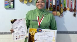 Foto: Dian Bakti Wicaksono, anggota Persit KCK Cabang XXIV Yonif 511 Koorcab Rem 081, menorehkan prestasi membanggakan dengan meraih medali perak di ajang 10th International Open Karate Championship KL Mayor’s Cup 2025 di Kuala Lumpur, Malaysia.