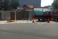 Foto: Dua tunggul pohon yang sudah rata dengan tanah tampak dilingkari area bekas potongan, menyisakan jejak penebangan yang dilakukan pada akhir pekan lalu.