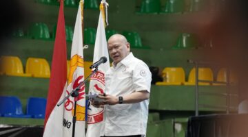 LaNyalla Mattalitti saat membuka Rakernas PBMI di Jakarta, Senin (29/12/2025)