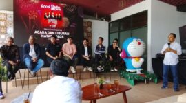 Foto: Konferensi pers dipandu oleh Corporate Communication PT Pembangunan Jaya Ancol Tbk, Daniel Windriatmoko, yang memaparkan secara komprehensif konsep liburan akhir tahun, program unggulan di setiap unit rekreasi, hingga strategi pengelolaan kawasan wisata di tengah lonjakan kunjungan pengunjung, Selasa (16/12). (Dok-Okj/FN)