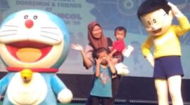 Foto: Dessy Eka Madyawati, salah satu pengunjung asal Jakarta Timur di wahana 