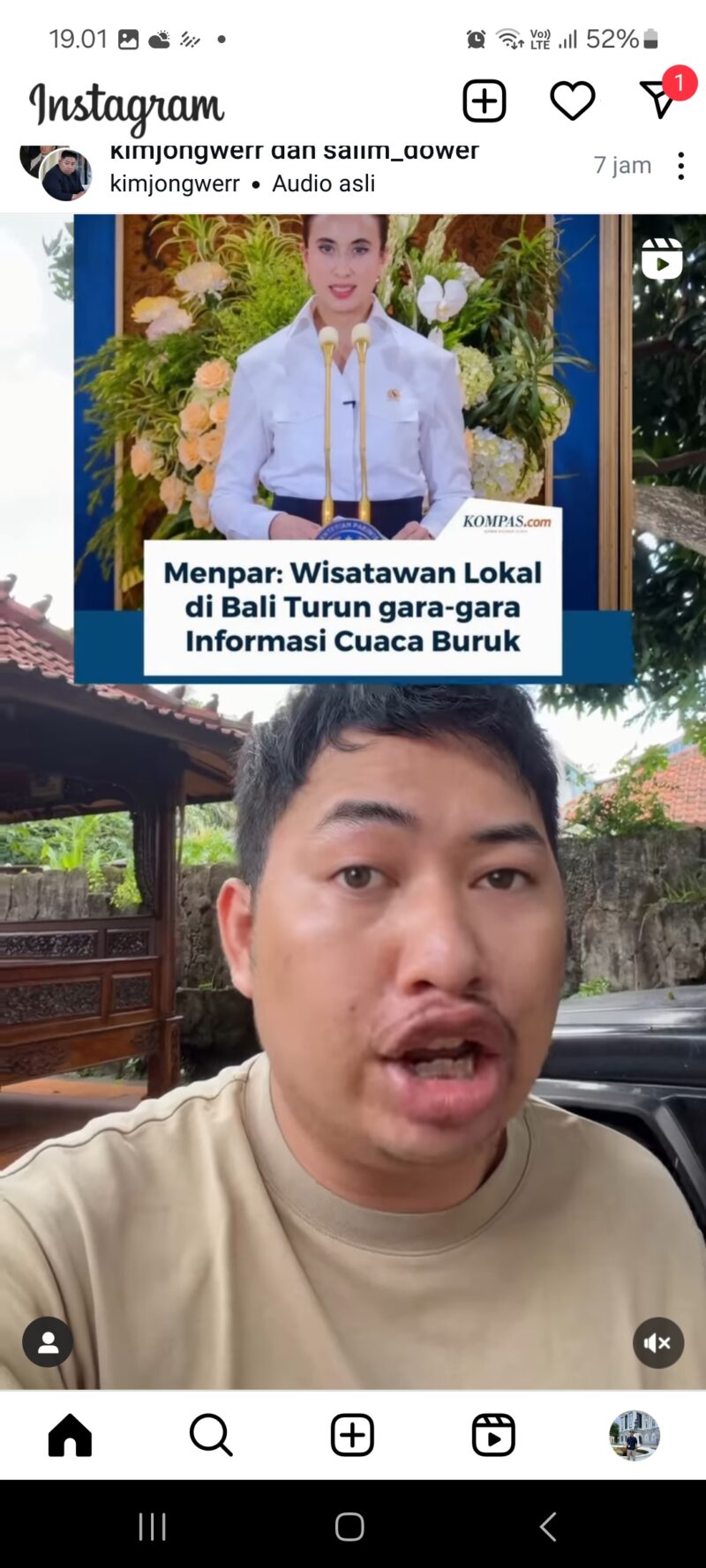 Kimjongwer, salah satu akun di Instagram yang sangat berani mengkritik. (Foto: Screenshot IG Kimjongwerr)