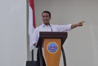 Foto: Mentan Amran Sulaiman menyampaikan arahan saat memberikan materi dalam kegiatan Retret Persatuan Wartawan Indonesia (PWI) 2026 di Pusat Kompetensi Bela Negara, Rumpin, Kabupaten Bogor, Jawa Barat