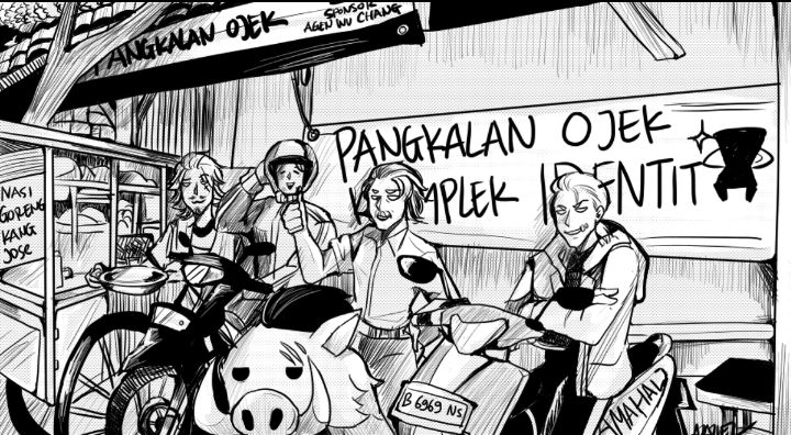 Foto: Ilustrasi Pangkalan Ojek/Ojek Pangkalan (Opang). (Dok-x.com)