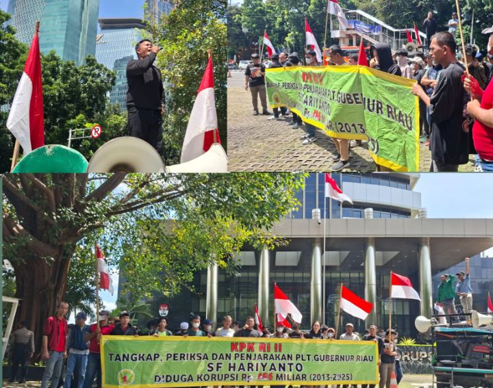Foto: Gerakan Mahasiswa Riau Jakarta (GEMARI Jakarta) yang menggelar aksi unjuk rasa Jilid IV di depan Gedung Merah Putih KPK RI, Jakarta, Jumat (9/1/2026). (Dok-Istimewa)