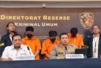 Foto: Konferensi pers Jaringan Curanmor Bersenjata Api, Pelaku Tersebar hingga Lintas Provinsi, di Mapolda Metro Jaya, Senin (12/1/2026). (Dok-Istimewa)