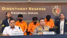 Foto: Konferensi pers Jaringan Curanmor Bersenjata Api, Pelaku Tersebar hingga Lintas Provinsi, di Mapolda Metro Jaya, Senin (12/1/2026). (Dok-Istimewa)