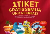 Foto: Ancol meluncurkan program tiket terusan seharga Rp150.000 yang memberikan akses ke seluruh unit rekreasi Ancol dalam satu hari kunjungan.Program ini disiapkan khusus untuk menyambut Hari Valentine dan perayaan Tahun Baru Imlek 2026. (Dok-Istimewa)