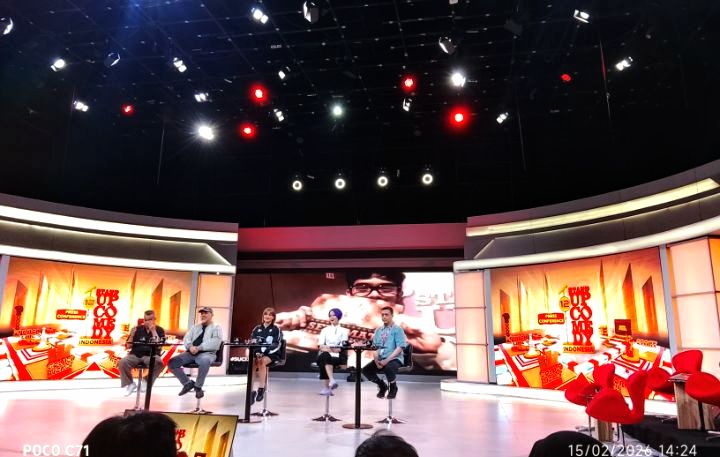 Foto: Jumpa pers SUCI 12 yang digelar di Studio 1 KompasTV, Jakarta Pusat, Minggu (15/2/2026). (Dok-Okj/FN)