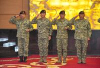 Puspen TNI). Inspektur Jenderal (Irjen) TNI Laksdya TNI Hersan mewakili Panglima TNI Jenderal TNI Agus Subiyanto memimpin Upacara Laporan Korps Kenaikan Pangkat 54 Perwira Tinggi (Pati) TNI dalam sebuah acara yang berlangsung di Aula Gatot Subroto, Mabes TNI, Cilangkap, Jakarta Timur, Senin (16/3/2026).