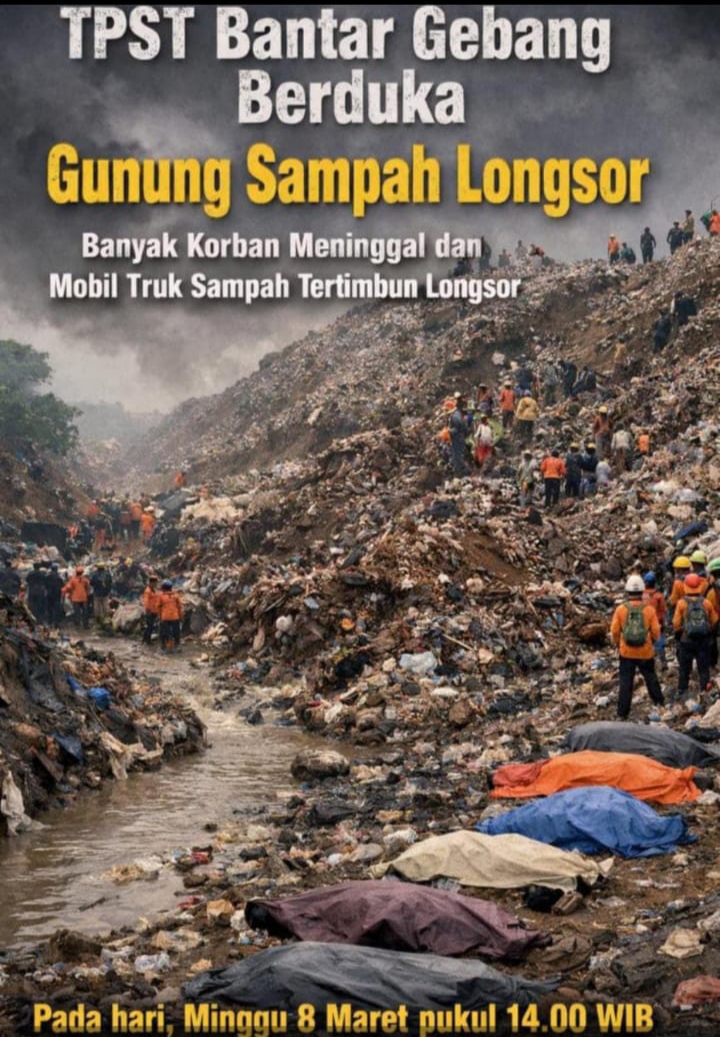 Foto: Petugas gabungan melakukan proses evakuasi di lokasi longsor gunungan sampah di Tempat Pengolahan Sampah Terpadu (TPST) Bantargebang, Bekasi, 