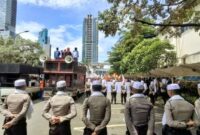 Foto: Polisi berpeci dikerahkan untuk kawal demo selama bulan Ramadan 2026 (Dok-Polda Metro Jaya)