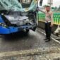 Foto: Kondisi Transjakarta yang beradu banteng di Cipulir, Jakarta Selatan, dan dalam proses olah TKP Polda Metro Jaya, Senin (23/2/2026). (Dok-Ditlantas Polda Metro Jaya)