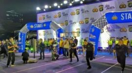 Foto: Kepolisian Daerah Metro Jaya menggelar kegiatan olahraga malam bertajuk Night Run Jaga Jakarta di kawasan Markas Polda Metro Jaya pada Jumat (13/3/2026) malam. (Dok-Istimewa)