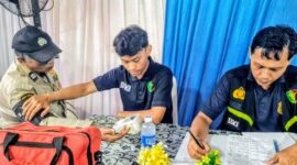 Foto: Tim Kedokteran dan Kesehatan (Dokkes) Polres Metro Jakarta Utara melaksanakan pelayanan kesehatan terpadu bagi anggota yang bertugas dalam Operasi Kepolisian Terpusat Ketupat Jaya 2026, Senin (23/3/2026). (Dok-Istimewa)