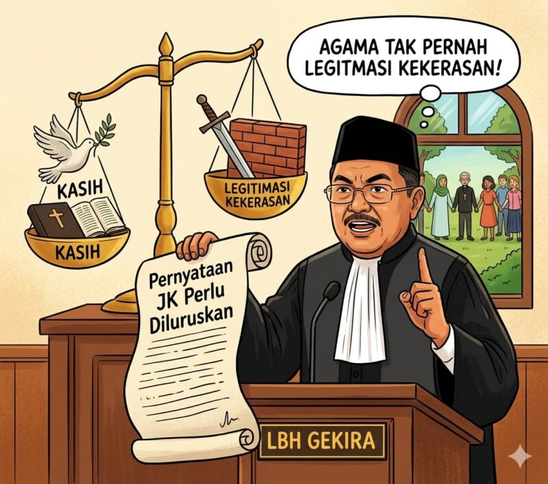 foto: LBH Gekira Tegaskan Agama Tak Legitimasi Kekerasan, Soroti Pernyataan Jusuf Kalla