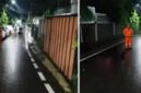 Foto jalan di Kalisari yang dipenuhi mobil, dan foto hasil AI (Foto: Ist.)