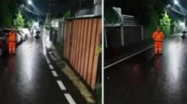 Foto jalan di Kalisari yang dipenuhi mobil, dan foto hasil AI (Foto: Ist.)